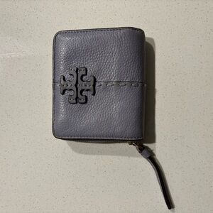 Tory Burch Blue/Gray Leather Bi Fold Wallet